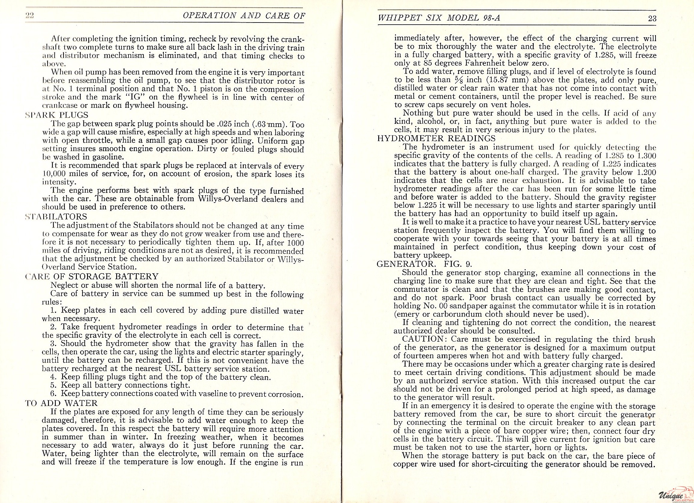 1929 Whippet Operator Manual Page 1
